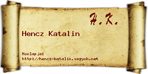 Hencz Katalin névjegykártya